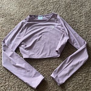 Gymshark Pink Training Long Sleeve Crop Top